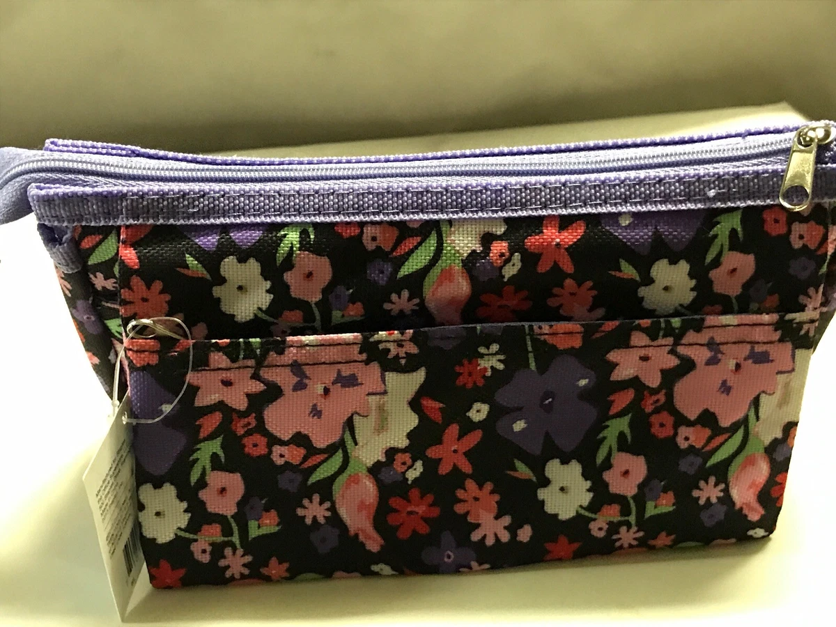 Teen Vogue Floral Print Fabric Pencil Pouch (42850) 2 pockets with Zippers  | eBay