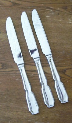 3 Dinner Knife Knives Cuisinart Aire Stainless Outlined Flat Tip Glossy Flatware