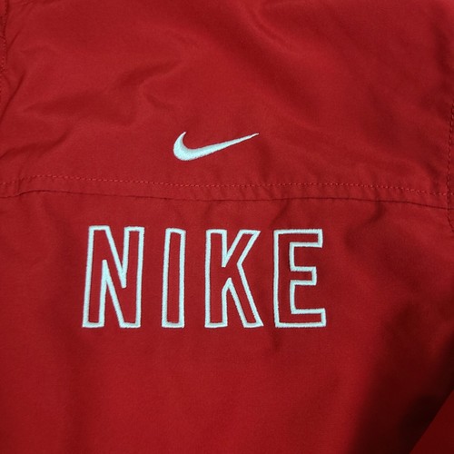 NIKE Black/Red Lightweight Hooded Half Zip Windbreaker Boy’s X-Large 18-20 - Picture 2 of 7