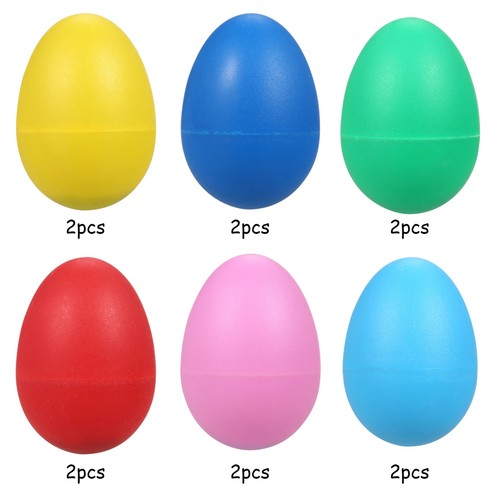 12PCS Egg Shakers Easter Maracas Latin Hand Percussion Sensory Toy Rattle Easter - Picture 5 of 7