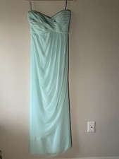 Mori  Lee Teal Formal Long Maxi Dress Strapless Size 14