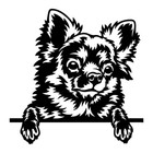 Chihuahua Dog Peeking Face Vinyl Decal Sticker Art Wall Home Various Colours