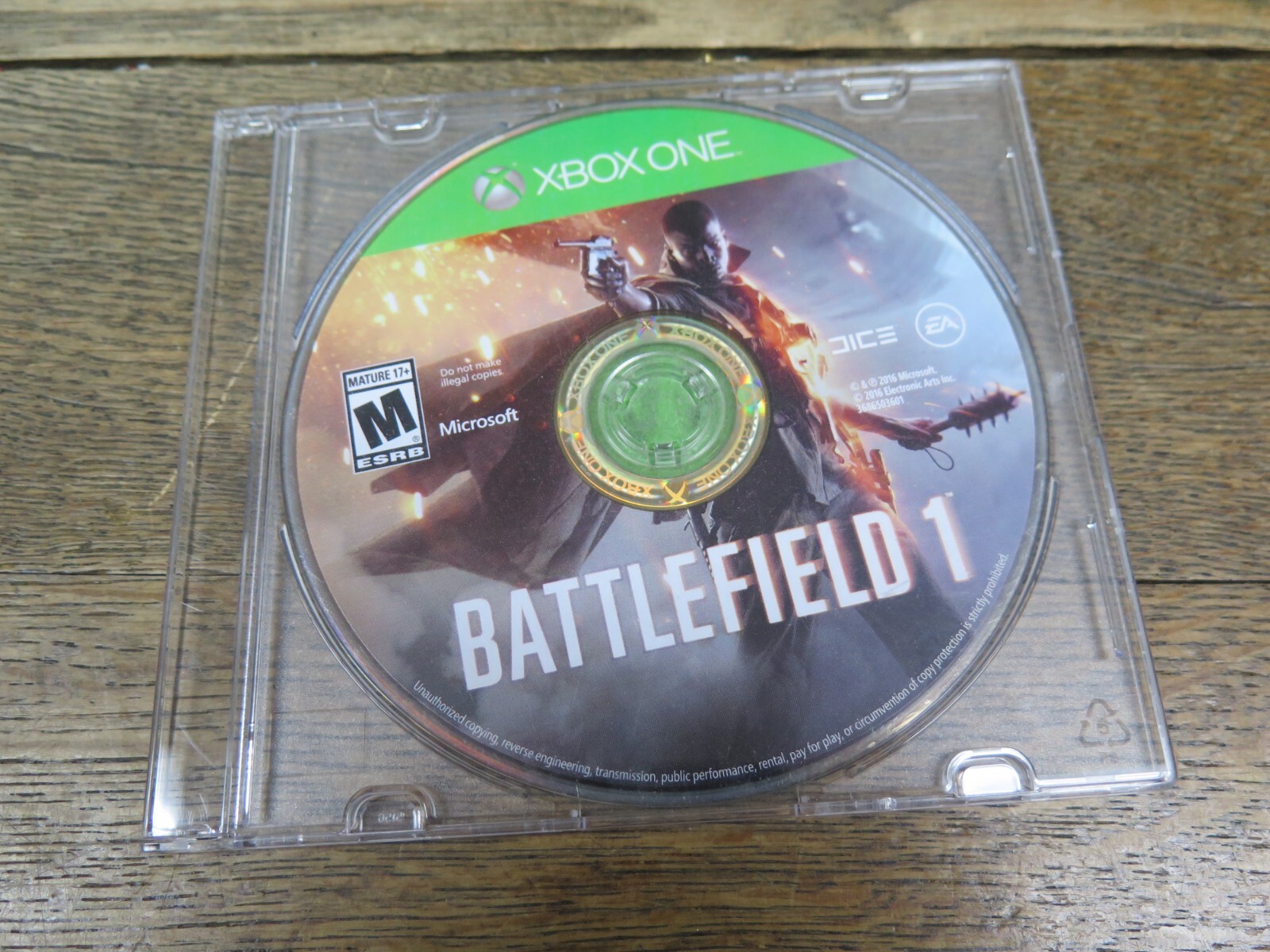 Battlefield 1 (Xbox One, 2016) DISC ONLY - SCUFF ON DISC - NO CASE