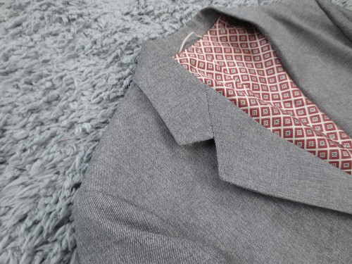 Vintage Circle S Jacket Mens 44L Gray Western 2 Button Blazer Gemetric Lined USA - Picture 7 of 18