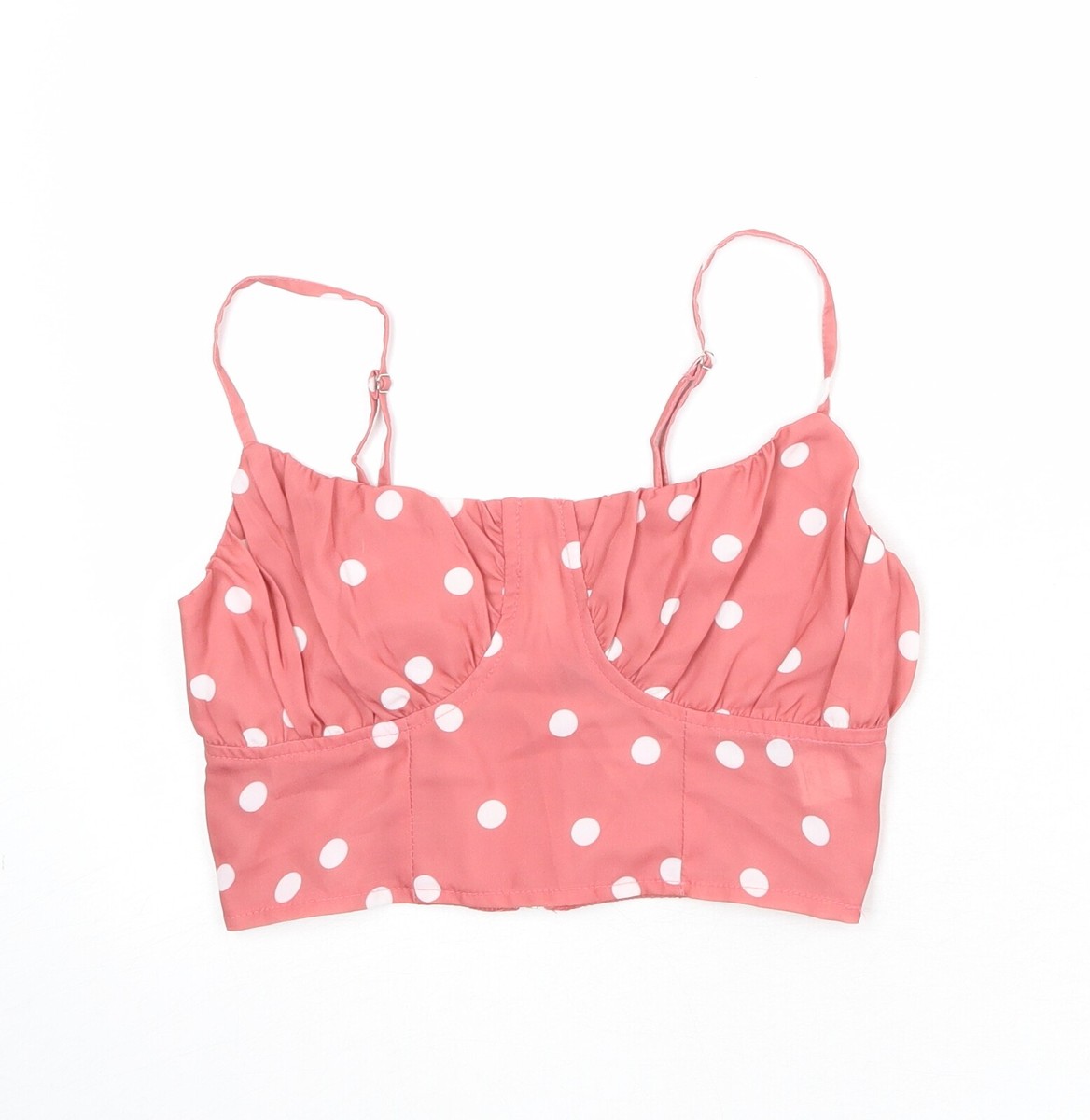 Missguided Womens Pink Polyester Blend Cropped Tank Size Bral