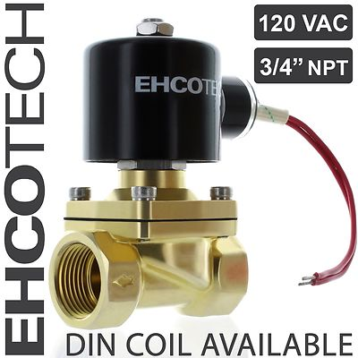 #ad 3 4quot; Brass Electric Solenoid Valve 110V 120V Volt AC Water Air Gas VITON NC B21 $38.20