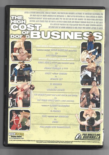 PWG The High Cost of Doing Business 2007 DVD Pro Wrestling Guerrilla AEW WWE NXT - Imagen 2 de 2