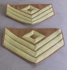 1st Sergeant Chevrons, Confederate Cavalry, Yellow on Butternut, Civil War, New