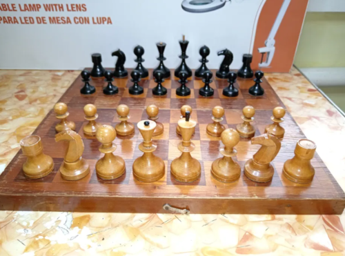 VALDAI Rare Antique Soviet Chess Old USSR Set Completely Wooden 40*40 #C569 - Picture 1 of 8