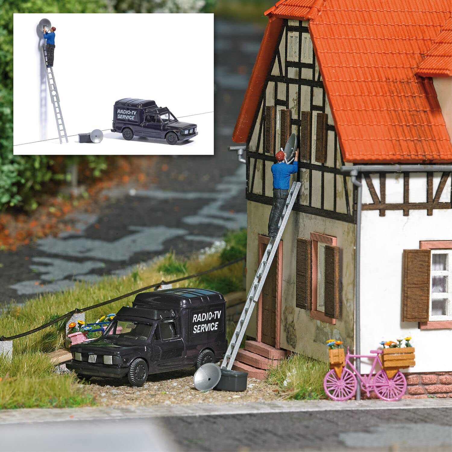 Busch - A-Set: Sat-schussel Ausrichten H0 (4/22) *bu7982