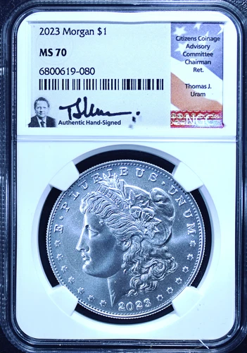 2023  Morgan Silver Dollar- NGC MS-70 Thomas J Uram Signature