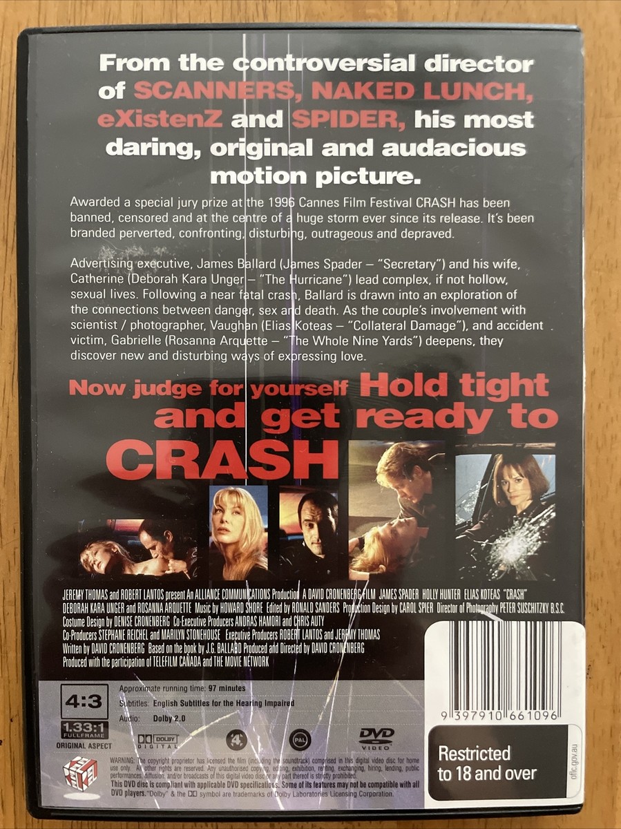 CRASH (1996) DVD BRAND NEW DAVID CRONENBERG JAMES SPADER