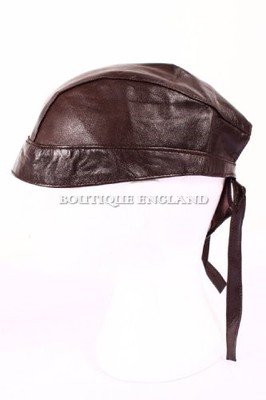 Neu Bandana Braun Biker Freizeit Motorrad Echtes Lammfell Leder Zandana