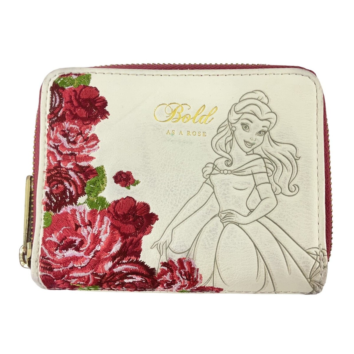 Disney X Loungefly Belle Roses Cream Card Wallet Women's