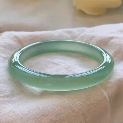 Natural 56-62mm Oil Cyan Ice Jade Agate Chalcedony Bracelet Bangle Jewelry