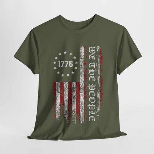 We The People Constitution American Flag 1776 distressed Unisex Cotton Tee - Picture 7 of 26