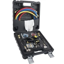 AC Manifold Gauge Kit Lichamp HVAC Tool for R410A R134A R22 Freon Systems