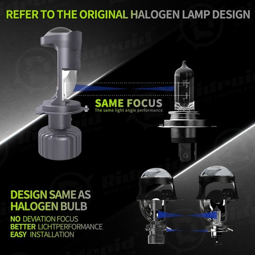 H4 9003 LED Headlight Bulbs Hi/Low Dual Beam Conversion Kit For Car & Motorcycle - Picture 7 of 15