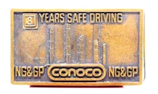 Conoco 8 Years Safe Driving Belt Buckle NG&GP Gas Trucks Refinery Jostens