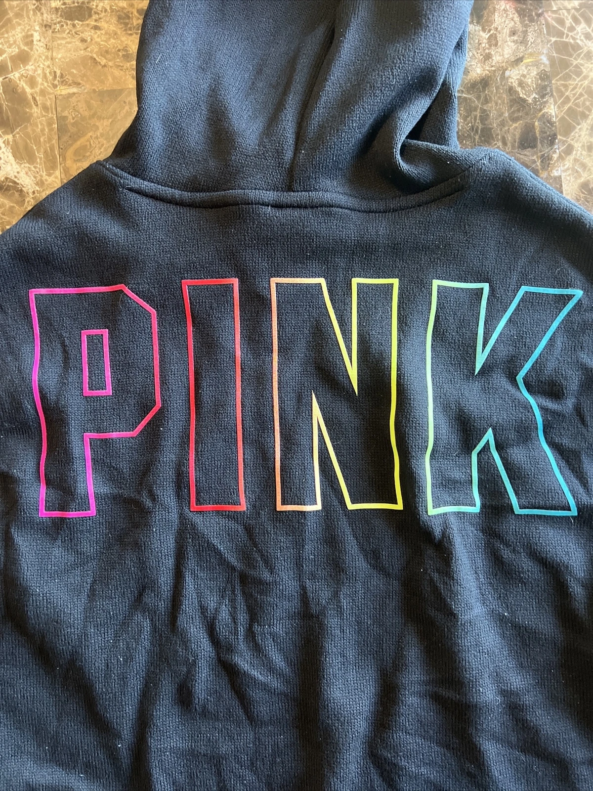 UNDERCOVER Felpa con cappuccio pullover Victoria's Secret rosa cropped nero taglia xs