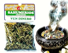 MONEY DRAWING-VEN DINERO HERBAL INCENSE MIX SAHUMERIO HIERBAS 3/4 OZ. 21 G