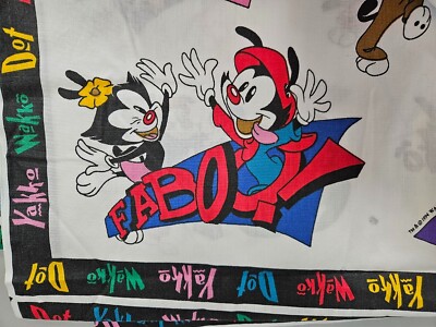 VINTAGE 1994 Animaniacs fabric panel 44'' x 140'' Yakko Wakko Dot Warner Brothers