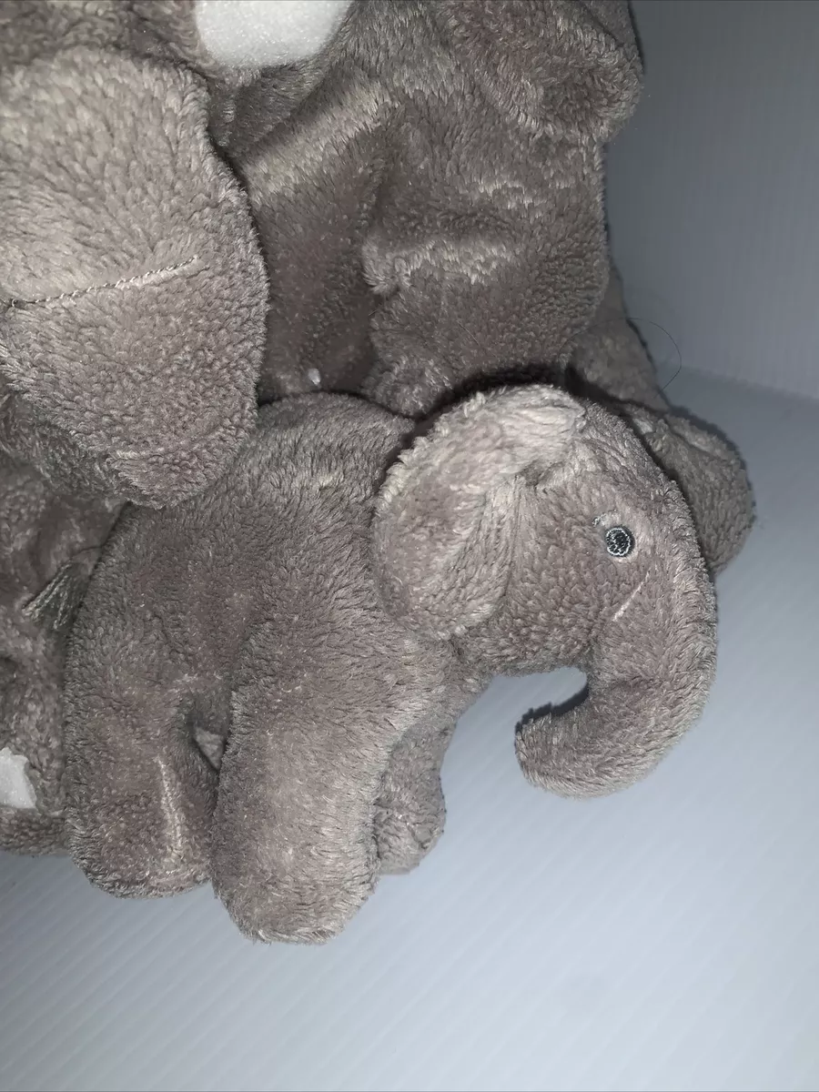 Ikea Leddjur 12 Elephant Set of 2 Gray Stuffed Mom and Baby Animal Plush