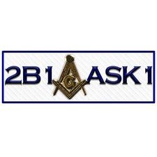 2B1ASK1 Square & Compass Masonic Bumper Sticker - 5 1/4'' Wide