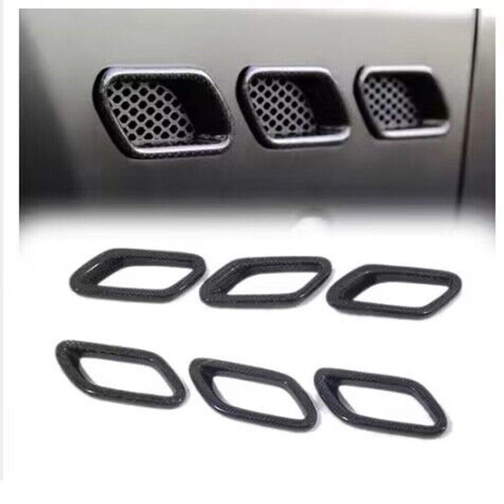 6pc For Maserati GranTurismo GT Carbon Fiber Car Side Fender Air Vent Cover Trim