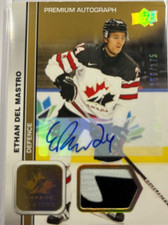 ETHAN DEL MASTRO  #11.. 2023 TEAM CANADA JUNIOR.. ROOKIE AUTO/PATCH 156/175
