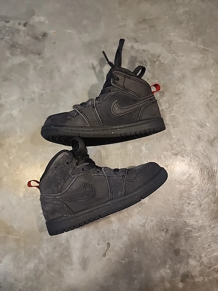 Little Kid's Jordan 1 Mid SE Craft DK Smoke Grey/Black (FQ7754 001)  7.5 Toddler - Image 3 of 4