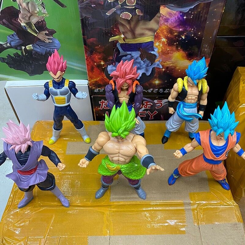 6PC Dragon Ball Z Figures Set Saiyan Goku Son Blue Gokou Vegeta