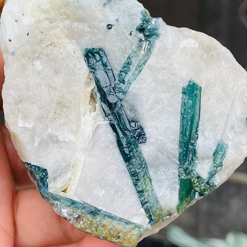 417g Rare Natural Blue Tourmaline Gemstone Quartz Crystal Mineral Healing - Picture 12 of 14