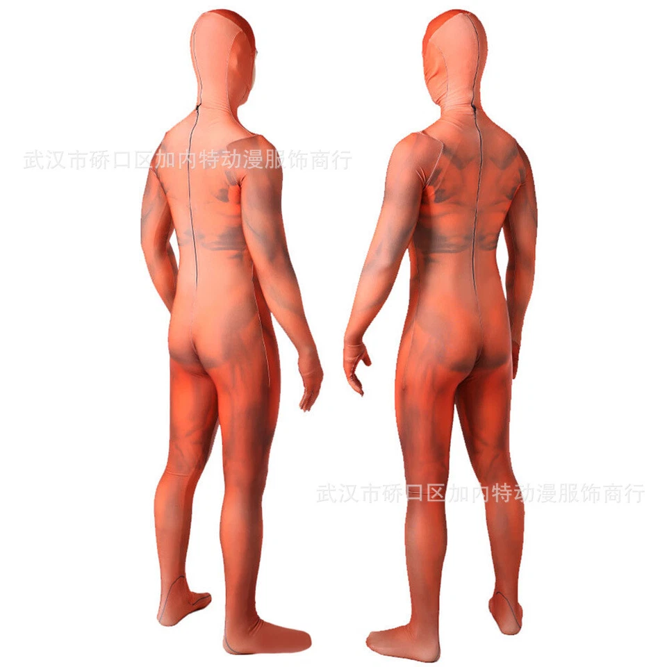 Mono Músculo Naranja Escenario Espectáculo Juegos con disfraces Body Fiesta de Halloween Foto 3 de 4