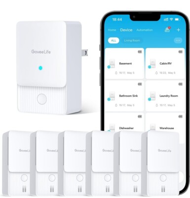 GoveeLife Water Leak Detector 2, LoRa Water Sensor Alarm