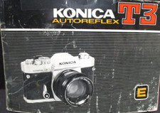 Konica Autoreflex T3 instruction manual. In English and 43 pages.