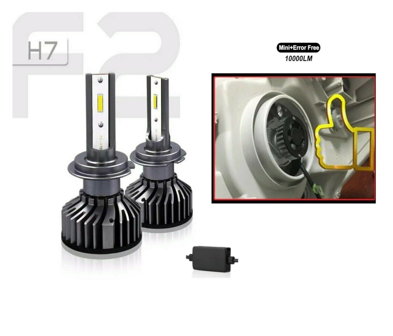 Ampoules LED H7 6000K pour feux de croisement voiture conduite de nuit