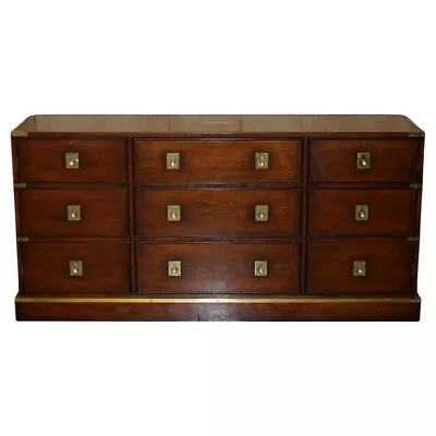 Buy HARRODS KENNEY MAHOGANY & BRASS MILITARY CAMPAIGN SIDEBOARD CHEST OF DRAWERS