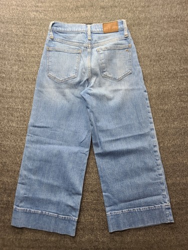 Madewell Jeans Womens 24x23 Regular Fit Wide Leg High Rise Cropped Stretch - Picture 15 of 16