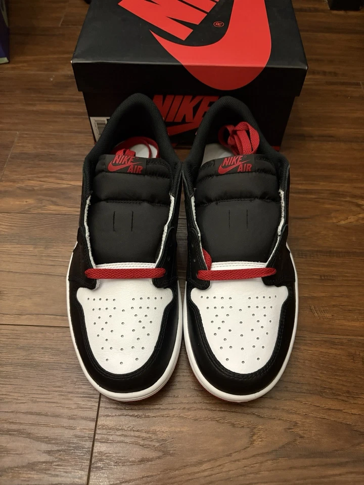 Nike Air Jordan 1 Retro Bajo OG Puntera Negra CZ0790-106 Talla 9.5 Totalmente Nuevas Foto 3 de 4