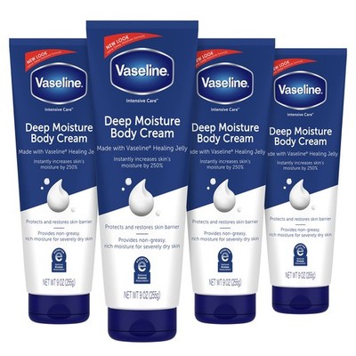 Vaseline Intensive Care Body Cream Deep Moisture 4 pk 9 Ounce (Pack of 4)