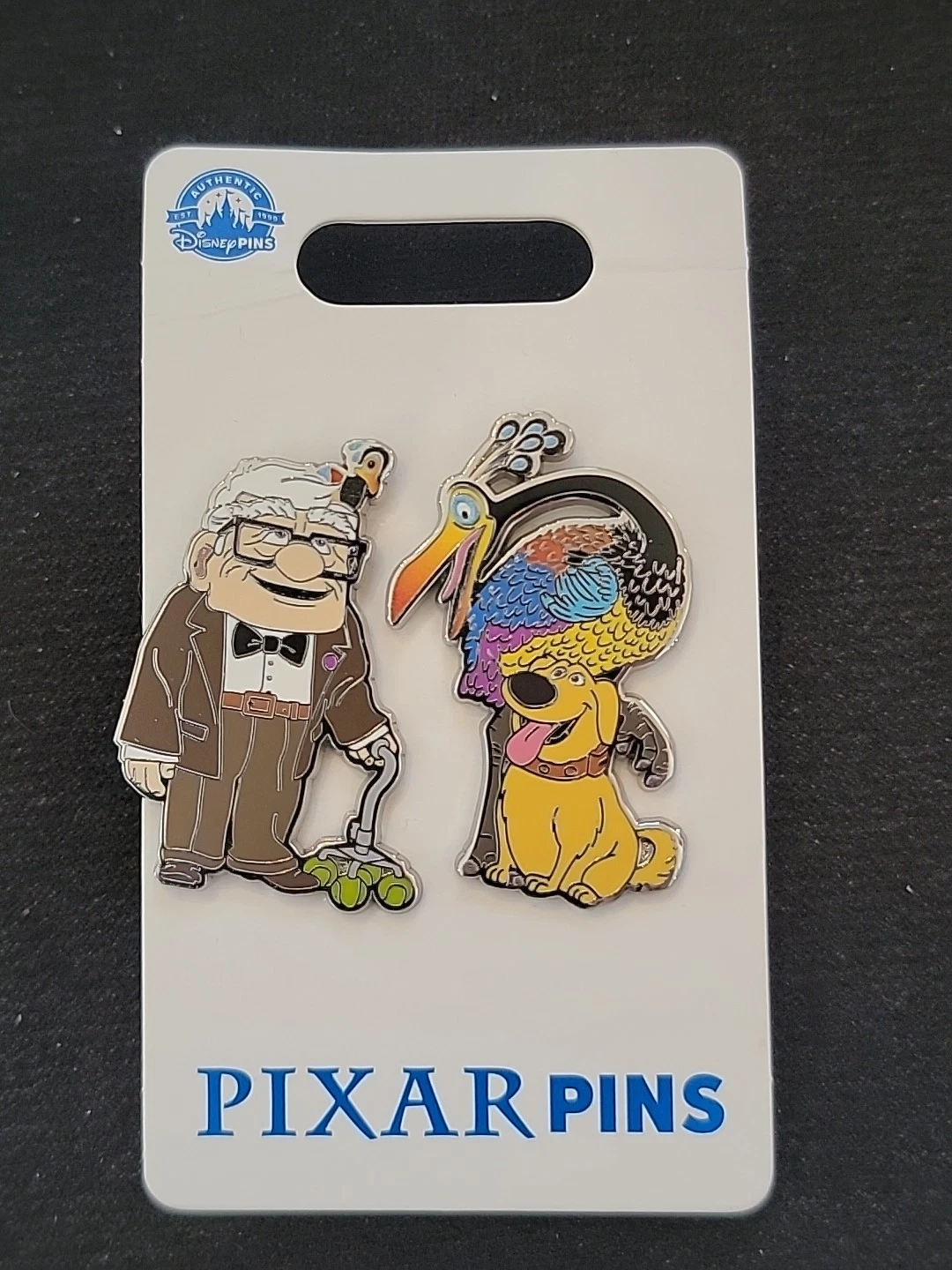 2023 Disney Parks Pixar Pin Up Carl & Kevin, Dug 2 Pin Set