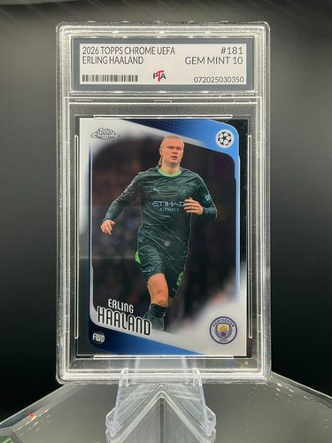 2026 Topps Chrome UEFA Erling Haaland ~FIFA WORLD CUP Soccer GEM MINT PTA 10🔥