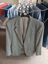Farah Mens Wool Blend Wedding Suit Blazer Jacket Size 40R Grey Check