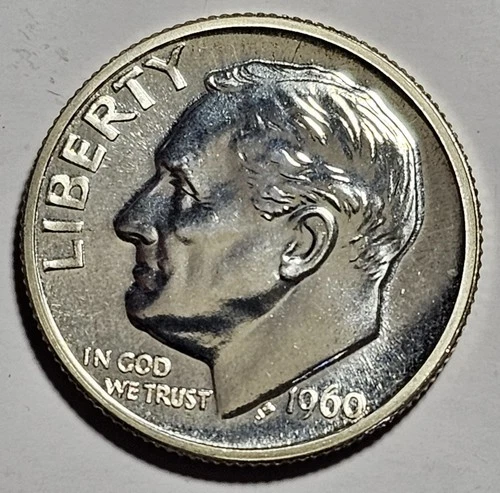 1960 Roosevelt Proof Dime 10c Coin ~ 90% Silver (A166)