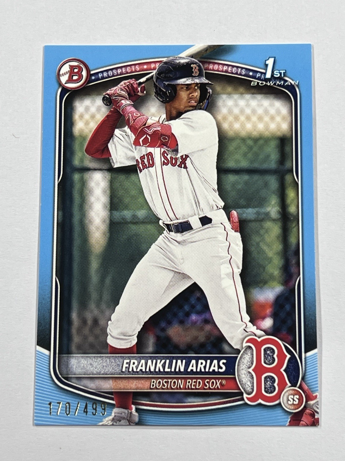 2025 Bowman - Prospects Franklin Arias #BP-67 Sky Blue /499 (RC)