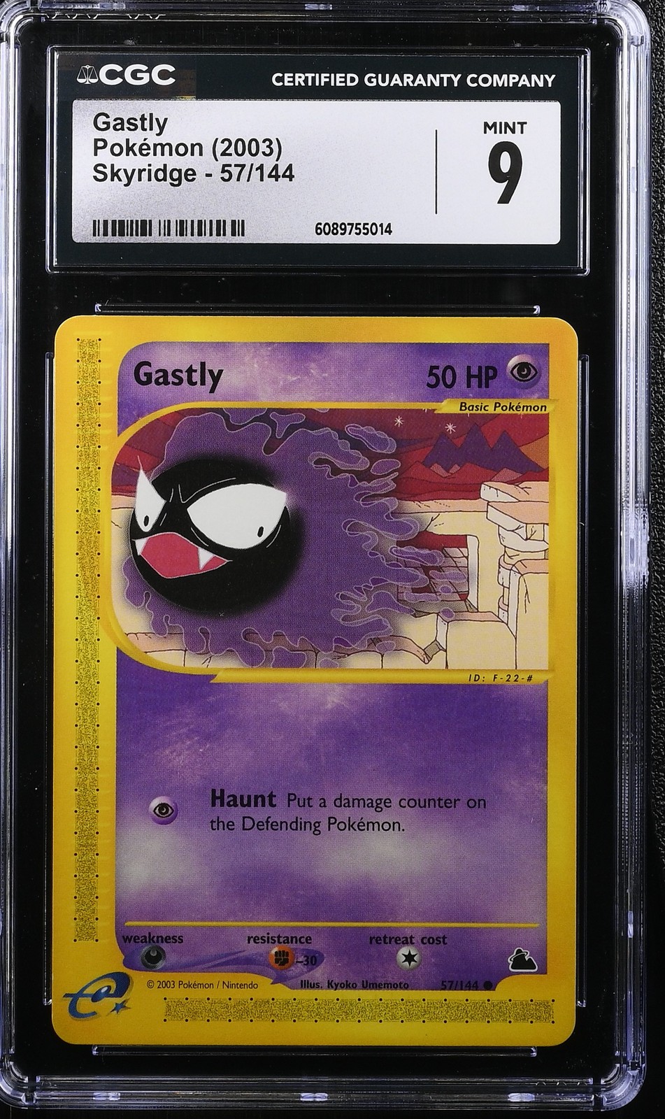 2003 CGC 9 Graded Pokemon Gastly 57/144 Skyridge
