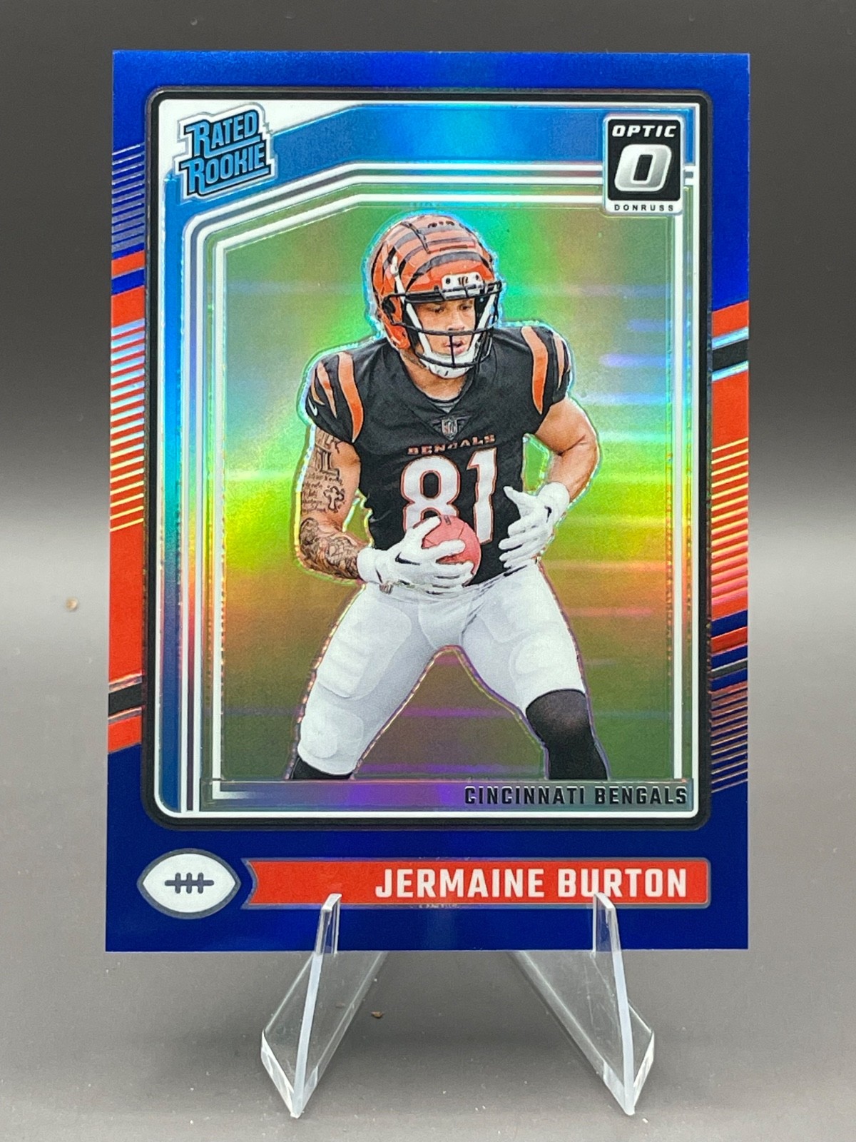 JERMAINE BURTON rc #251 Rated Rookie BLUE Holo Prizm #'d/199 BENGALS 2024 Optic