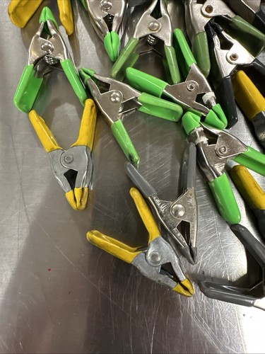 Lot Of 48 - 1" Spring Clamp, Green, Yellow, Black, Gray - Picture 10 of 13