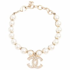 Chanel Coco Mark Bracelet Women White One Size